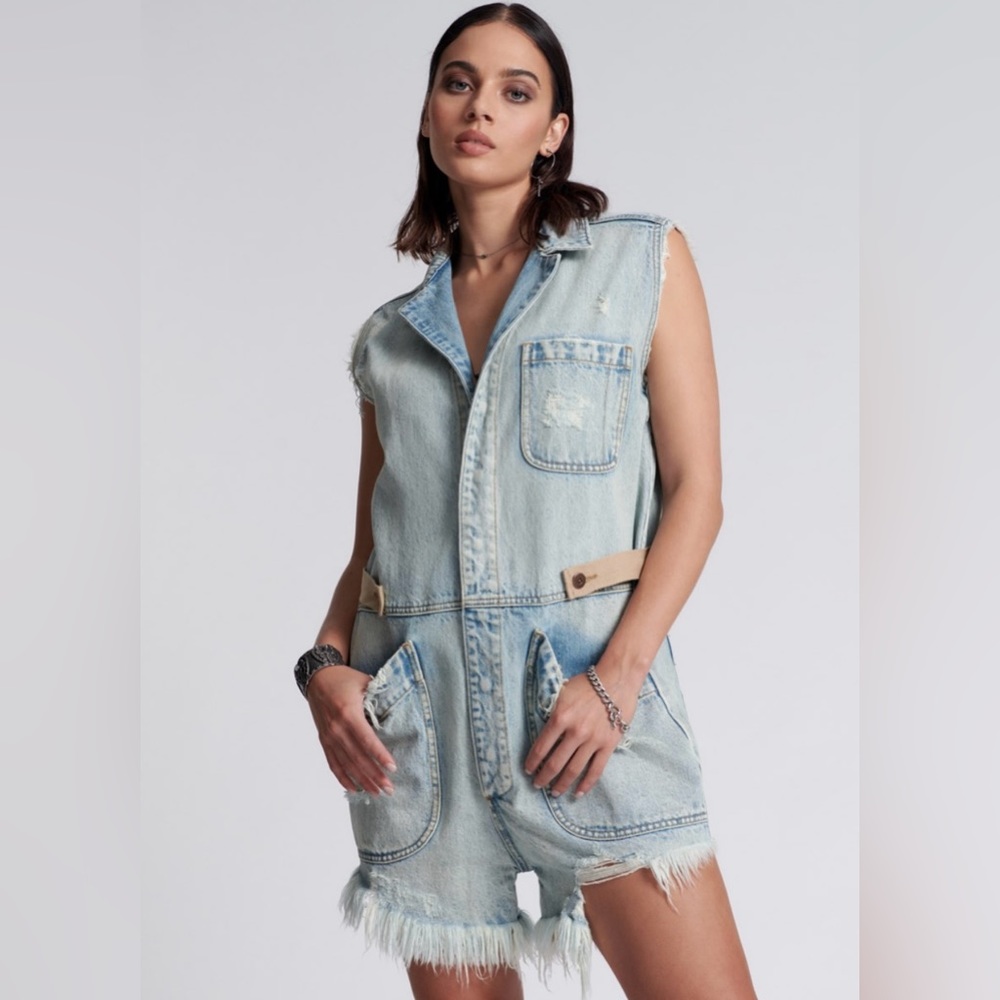 One Teaspoon KANSAS BLUE PALISADES OVERALL ~ XL